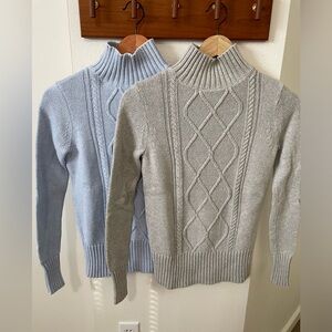 J.Crew XXS Mockneck center cable-knit sweater bundle! Style K5590
